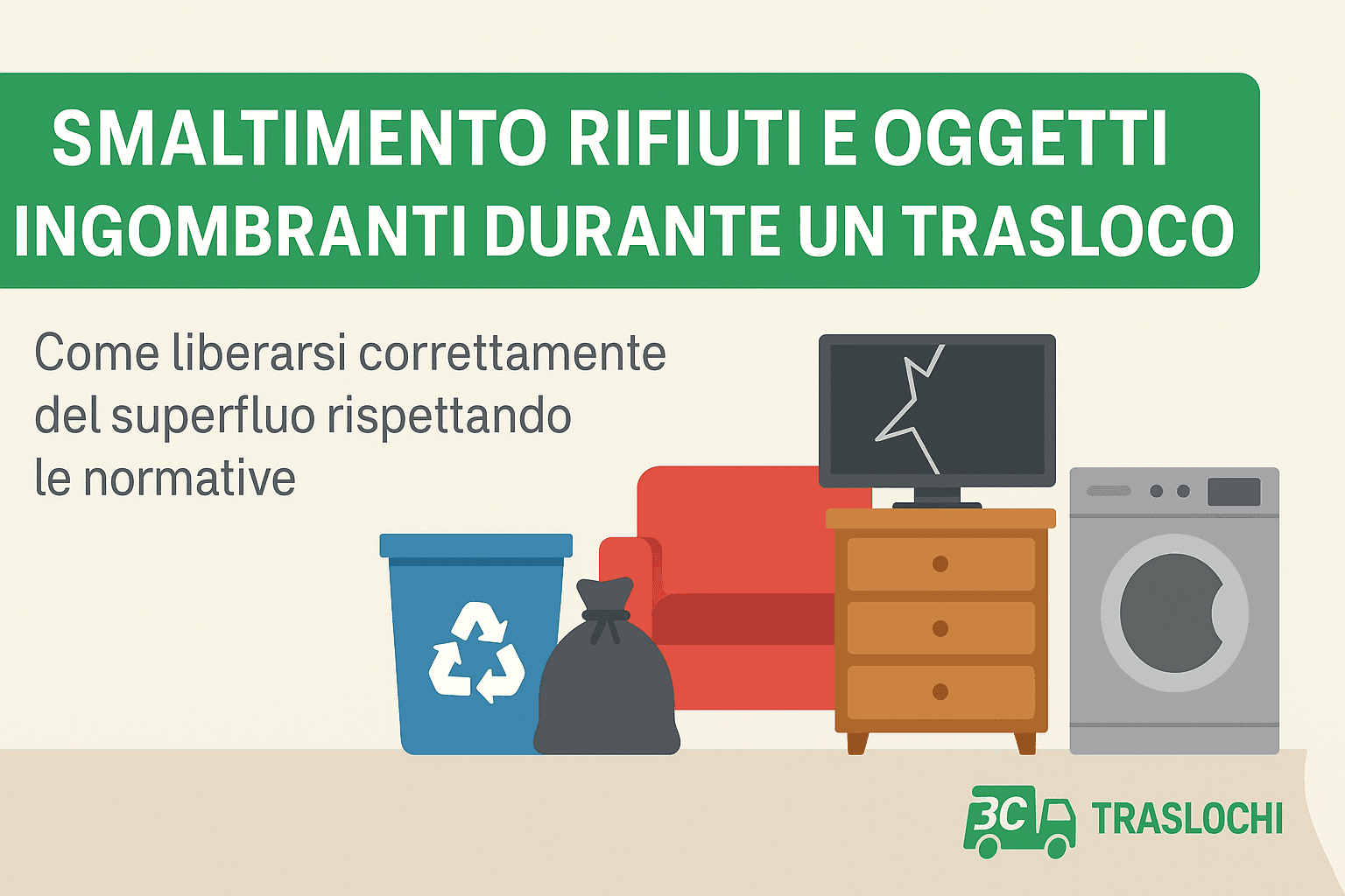 smaltimento rifiuti durante il trasloco
