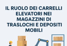 carrelli elevatori nei magazzini di traslochi